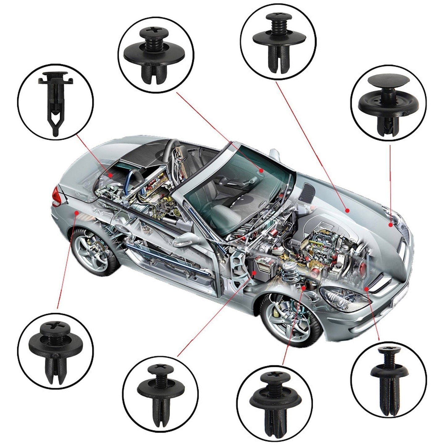 RIVETBUCKLE™ REMACHES PLASTICOS PARA CARRO